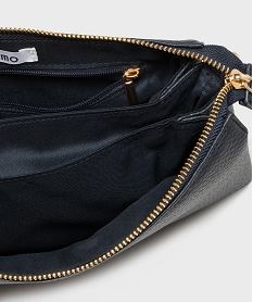 sac 3 soufflets en matiere grainee porte croise femme bleu sacs bandouliereH199101_3