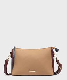 GEMO Sac tricolore à bandoulière amovible femme Beige
