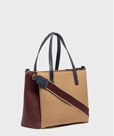 sac tricolore a bandouliere amovible femme beige sacs a mainH199401_2