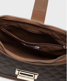 sac a main compact forme banane a bandouliere amovibe femme marron fonce sacs bandouliereH199501_3