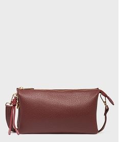 sac 3 soufflets en matiere grainee porte croise femme rouge sacs bandouliereH199601_2