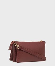sac 3 soufflets en matiere grainee porte croise femme rouge sacs bandouliereH199601_3