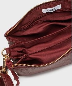 sac 3 soufflets en matiere grainee porte croise femme rouge sacs bandouliereH199601_4