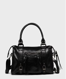 sac a main verni mat a clous et bandouliere amovible femme noir standard sacs a mainH201801_4