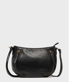 GEMO Sac à bandoulière réglable avec poches zippées femme noir standard