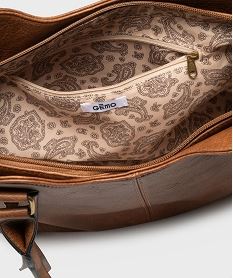 sac a main avec zips et details metalliques femme marron fonce sacs a mainH202501_3