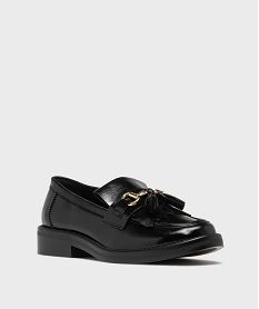 mocassins avec bride metallique et patte mexicaine femme - follow me noir vif mocassinsH204601_2