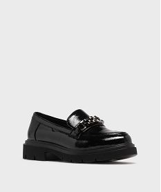 mocassins chunky vernis a epaisse semelle crantee femme noir vif mocassinsH204801_2
