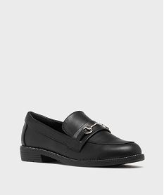 mocassins avec bride metallique et clous sur la semelle femme - valentina baldano noir vif mocassinsH205001_2