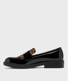 mocassins vernis avec dessus a motif leopard femme - follow me noir standard mocassinsH205201_3