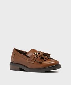 mocassins avec bride metallique et patte mexicaine femme - follow me marron standard mocassinsH205401_2