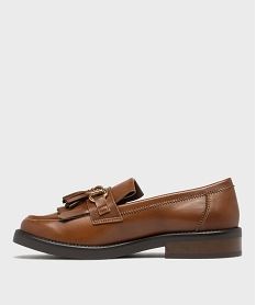 mocassins avec bride metallique et patte mexicaine femme - follow me marron standard mocassinsH205401_3