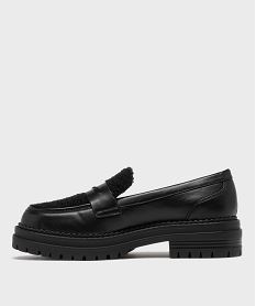mocassins avec dessus maille bouclette et semelle crantee femme - 5 miles noir standard mocassinsH205801_3