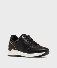 baskets a talon compense et details brillants femme noir standardH206201_2