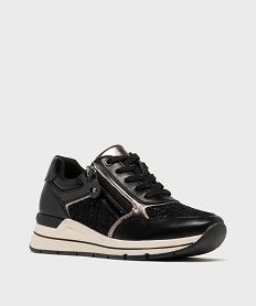 baskets a talon compense et details brillants femme noirH206301_2