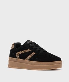 baskets a plateforme avec patchs fantaisie femme - 5 miles noir standardH206901_2