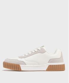 baskets basses a epaisse semelle et details irises femme blanc standardH207701_3