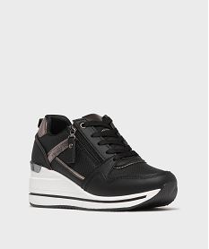 baskets a talon compense et details brillants femme noir standardH207901_2