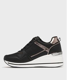 baskets a talon compense et details brillants femme noir standardH207901_3