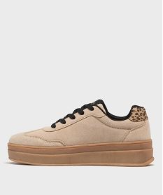 baskets a plateforme avec patchs fantaisie femme - 5 miles beige standardH208901_4