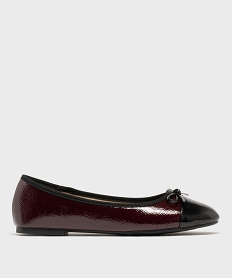 GEMO Ballerines vernies bicolores femme Rouge