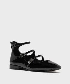 ballerines vernies avec brides et zip au talon femme - follow me noir vif ballerinesH212901_2