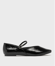 GEMO Ballerines vernies avec bride sur le dessus femme - Follow Me noir vif