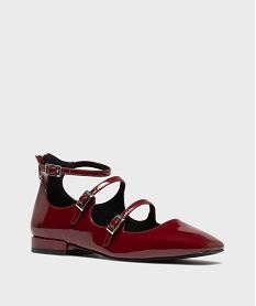 ballerines vernies avec brides et zip au talon femme - follow me rouge ballerinesH213401_2