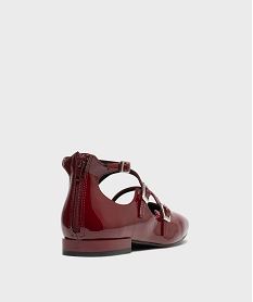 ballerines vernies avec brides et zip au talon femme - follow me rouge ballerinesH213401_4