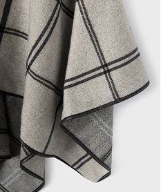 echarpe poncho a carreaux femme grisH214001_2