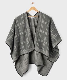 GEMO Poncho à carreaux femme Gris