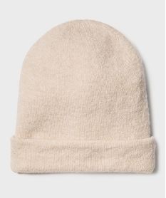 bonnet uni a revers femme beigeH215901_3