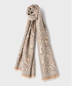 GEMO Echarpe fine à motif cachemire femme Beige