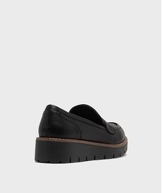 mocassins a epaisse semelle compensee et crantee et bout amande femme noir standard mocassinsH217401_4