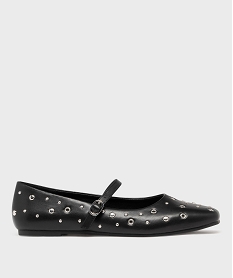 GEMO Ballerines avec oeillets métalliques et clous femme - Follow Me noir standard