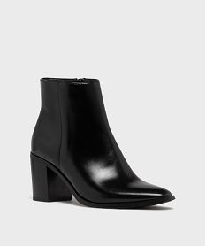 bottines a bout carre et talon bloc femme - follow me noir standardH220701_2