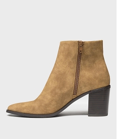 bottines a bout carre et talon bloc femme - follow me[missing] brunH221001_3