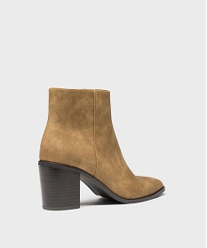 bottines a bout carre et talon bloc femme - follow me[missing] brunH221001_4