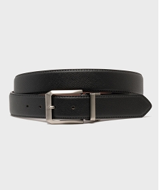 GEMO Ceinture grainée avec large boucle graphique en métal homme noir standard