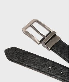 ceinture grainee avec large boucle graphique en metal homme noir standardH224001_4