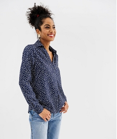 chemise a manches longues motif pois femme imprime chemisiersH225601_2