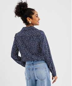 chemise a manches longues motif pois femme imprime chemisiersH225601_3