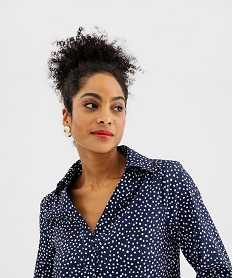 chemise a manches longues motif pois femme imprime chemisiersH225601_4