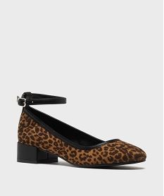 ballerines motif leopard a petit talon femme - follow me brunH227901_2