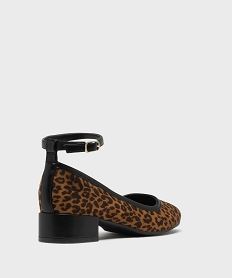 ballerines motif leopard a petit talon femme - follow me brunH227901_4