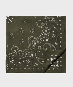 GEMO Foulard carré esprit bandana femme Vert