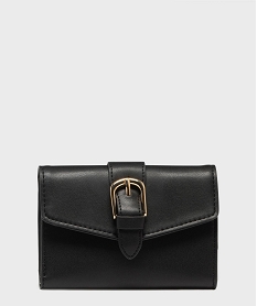 GEMO Porte monnaie à rabat avec bijou métallique femme noir standard