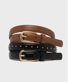 GEMO Ceinture fine femme (lot de 2) noir standard