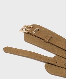 ceinture large avec partie elastique femme brunH230701_4