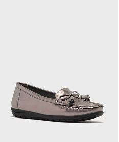 mocassins femme dessus souple et uni a details strass gris mocassinsH231001_2